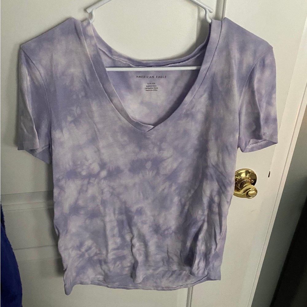 American Eagle Outfitters Lavender Tie-Dye Tee